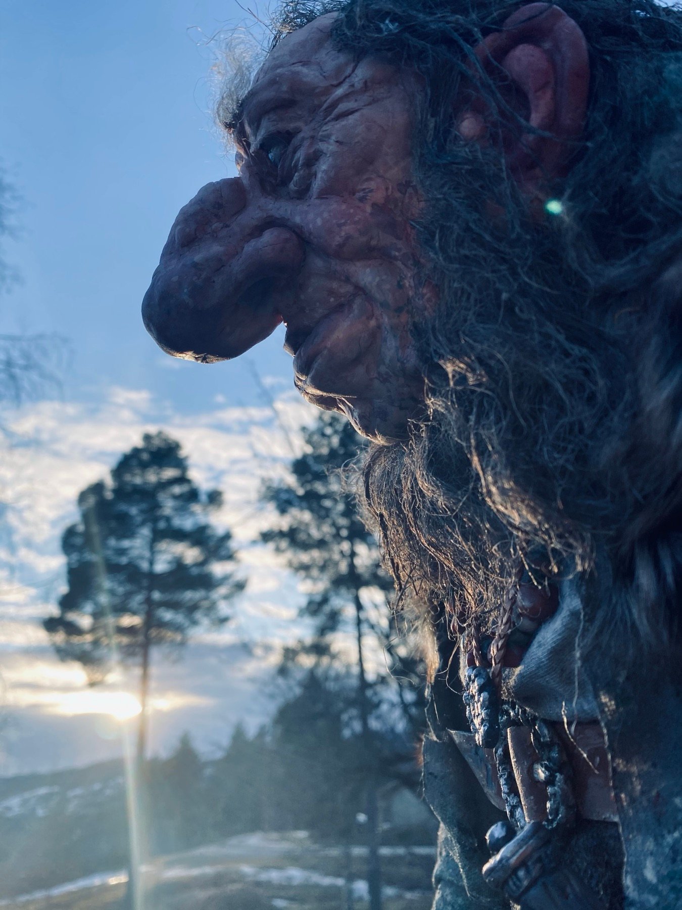 Et stort troll ser ut over skogen i Trollheimen
